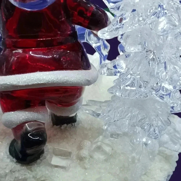 Heritage ice sculpture merry christmas santa lighted - Picture 6 of 11